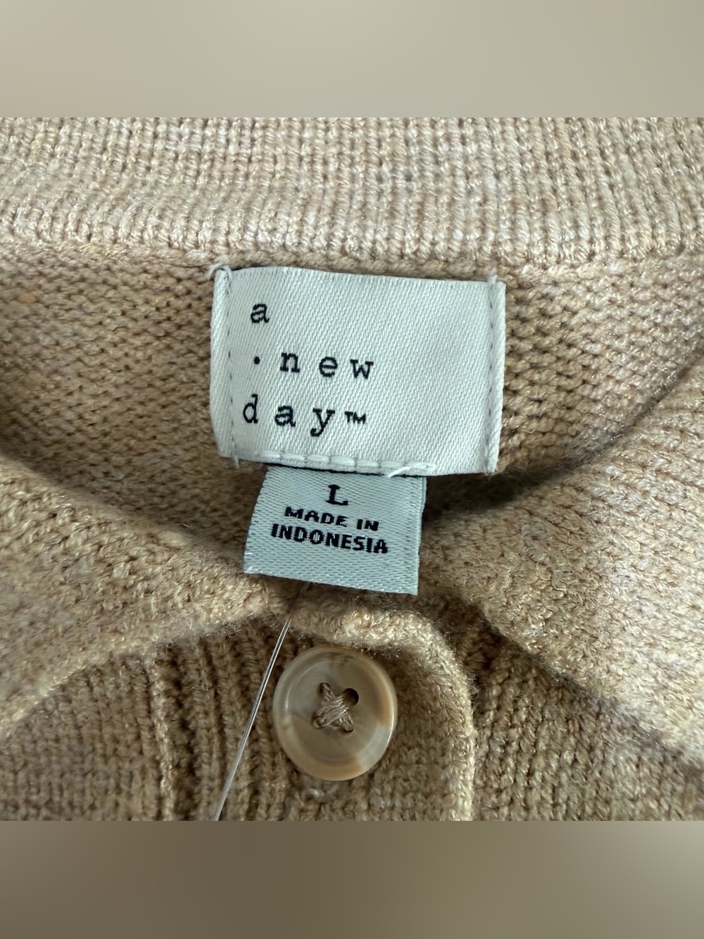 A New Day Women’s Long Sleeve Collared Button-Front Sweater Dress Size Large - Picture 7 of 9